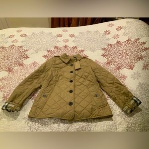 Burberry quilted jacket beige size small NWT